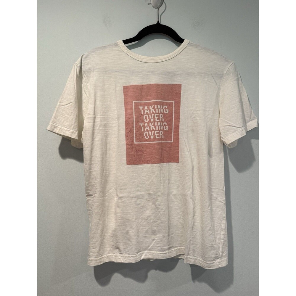 MNG Graphic Tee Womens Small "Taking Over" Travel Festival Casual Soft Sheer